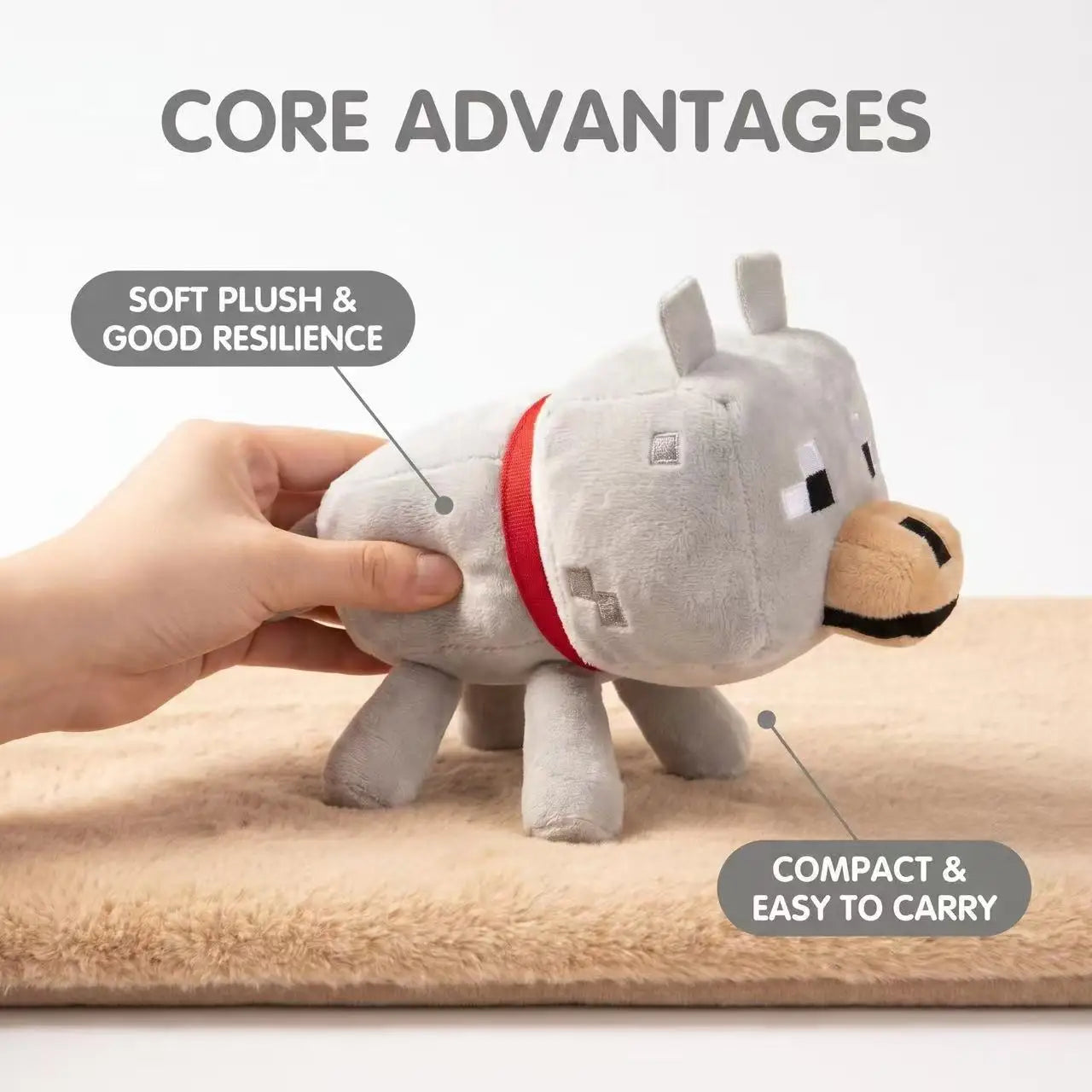 Mini Lobo Peluche del Juego de cubos